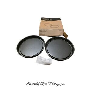 Pampered Chef Torte Pan Set Round With Fluted Sides #1706 new open box. Read.
